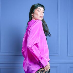 CAMISA LAURENT SEDA MAGENTA